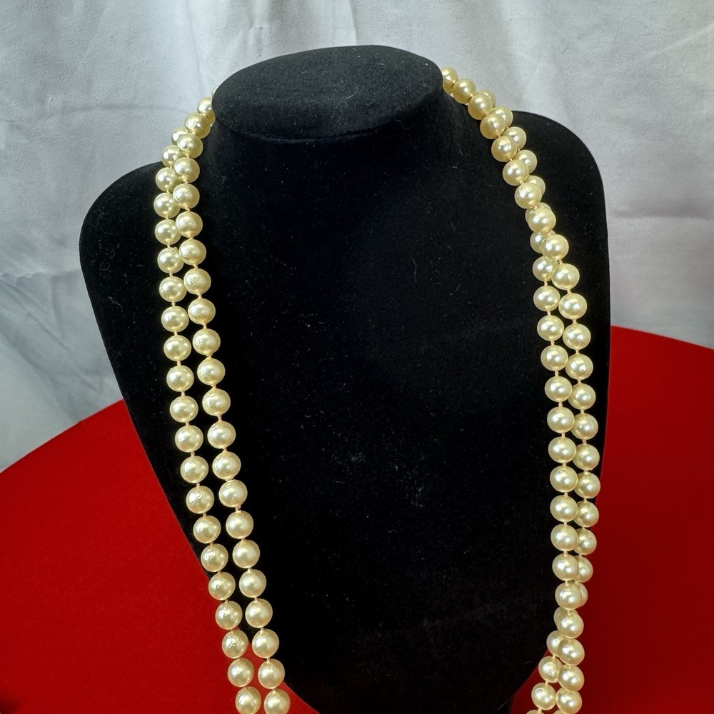 29" Faux‎ Peach Tinted Pearls